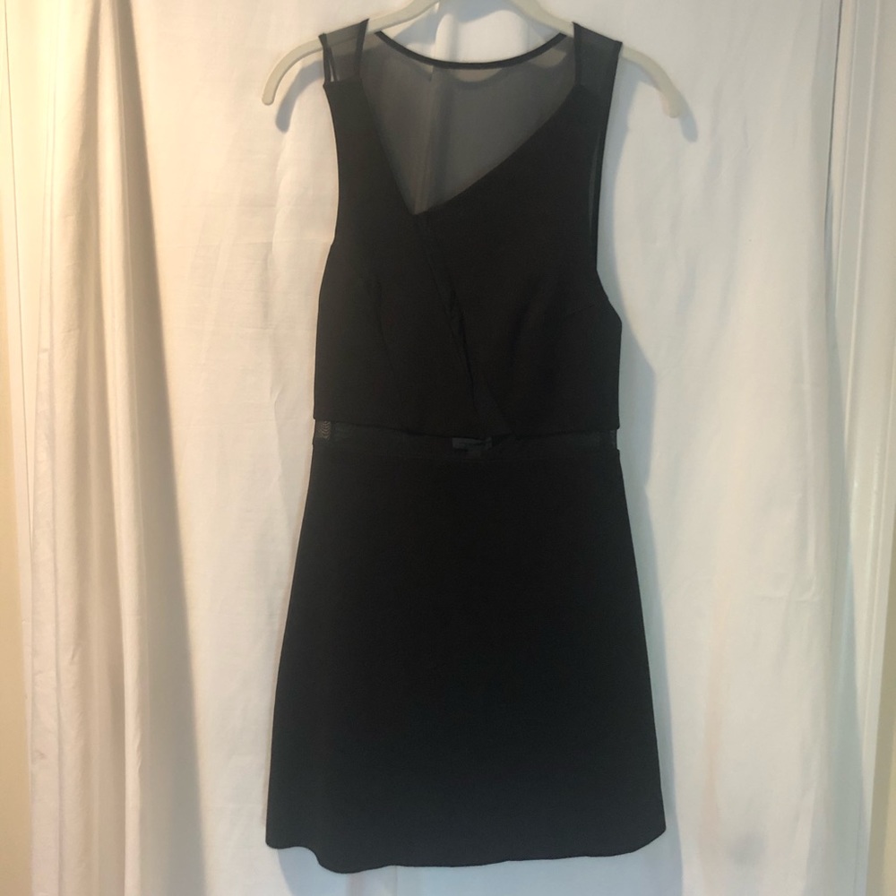 Silence + Noise Black Sheer Cutout Mini Dress